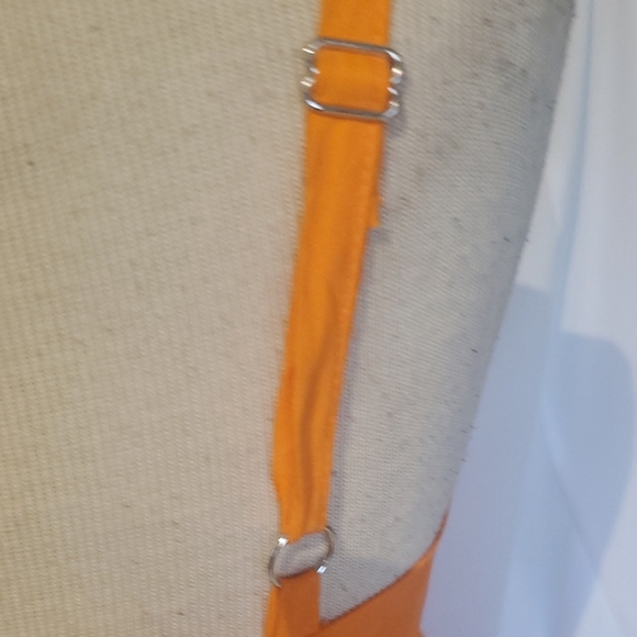 Orange Pleated Tiered Mini Sundress - Picture 3 of 7